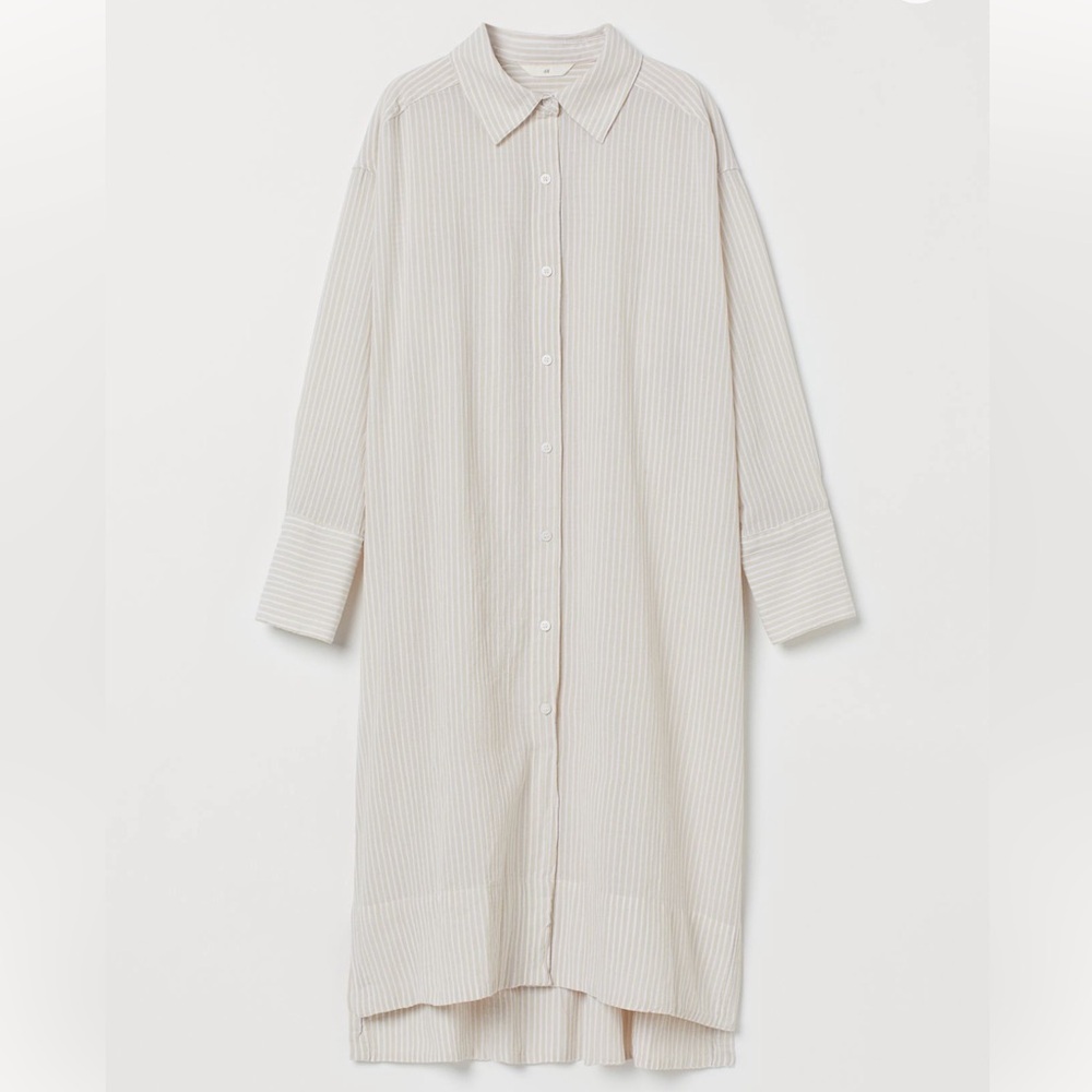 H&M Cotton Striped Shirt Dress